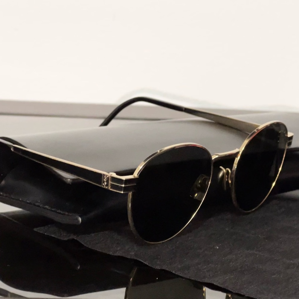Saint Laurent SL M62 003 Gold & Black Sunglasses - Picture 2 of 7